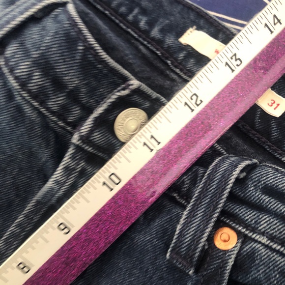 R19 Levi’s wedgie Icon fit high rise button fly jeans size 31 black & blue - Picture 11 of 13